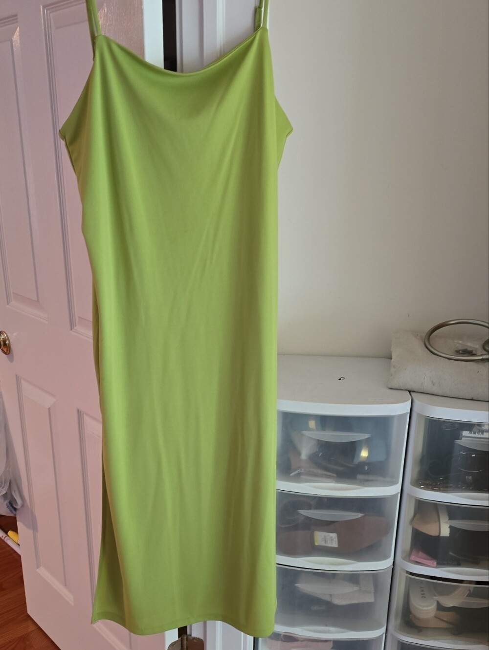 H&M Lime Green Slip Midi Dress